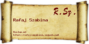 Rafaj Szabina névjegykártya